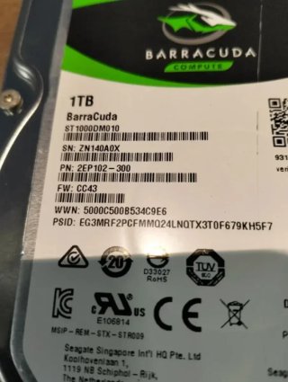 HDD 1TB Seagate BarraCuda 3.5" SATA III