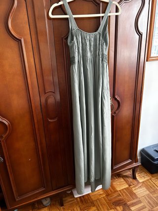 Vestido largo tirantes verde