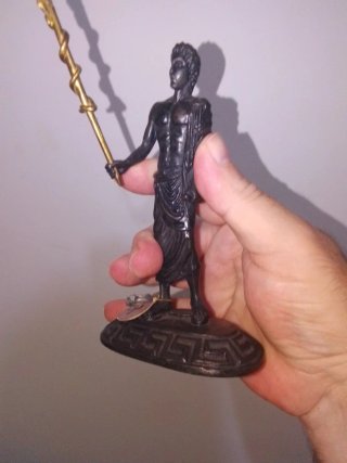 Figura Bronce Dios Asclepio con caduceo