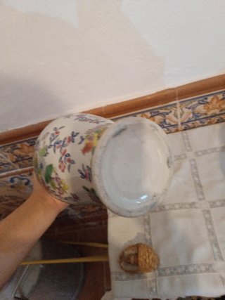 Juego de 2 jarrones de cerámica con flores