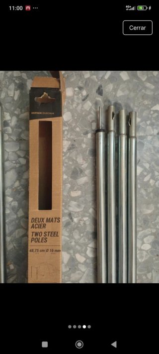 2 Palos de Acero para Camping