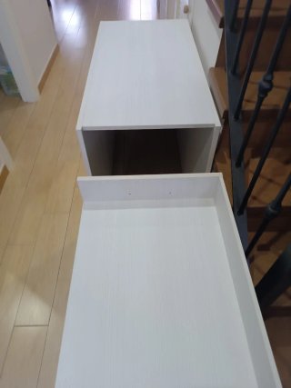 Mueble organizador de madera blanco