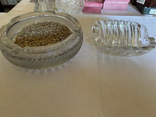 Coppia Portacenere Vetro Cristallo