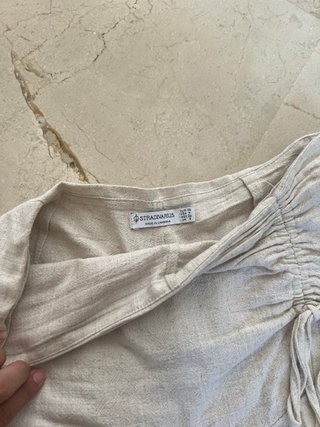 Mini falda pantalón beige