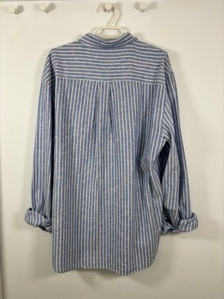 Camisa Lino Rayas Zara Talla L