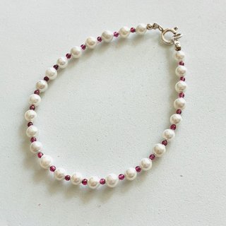Pulsera Perlas /Granates /Plata