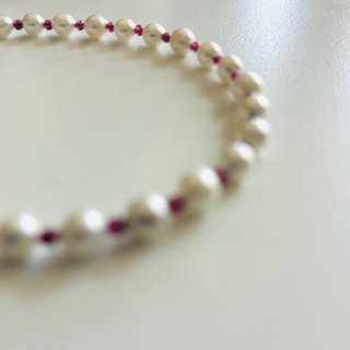 Pulsera Perlas /Granates /Plata