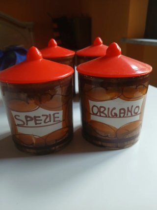 Set 6 Barattoli Vintage Anni 60/70 Spezie