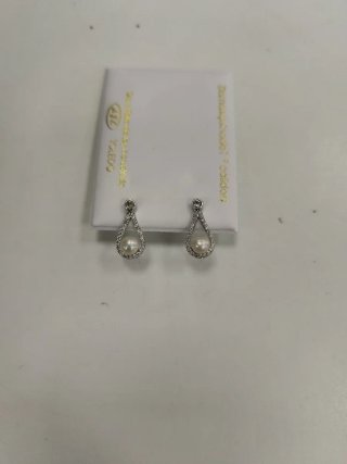 Pendientes de perla y circonitas