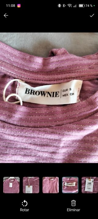 Camiseta Brownie rosa talla S