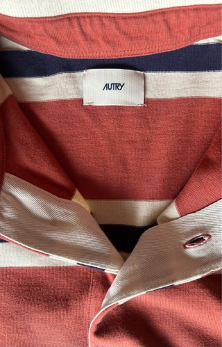 Polo Autry XL rayas caldero azul blanco Streetwear