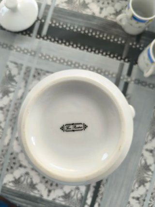 Juego de café porcelana azul y blanco