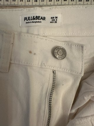 Pantalón vaquero recto Pull&Bear blanco