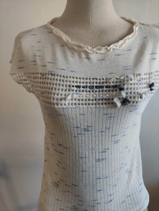 Blusa Mescalino blanca y azul