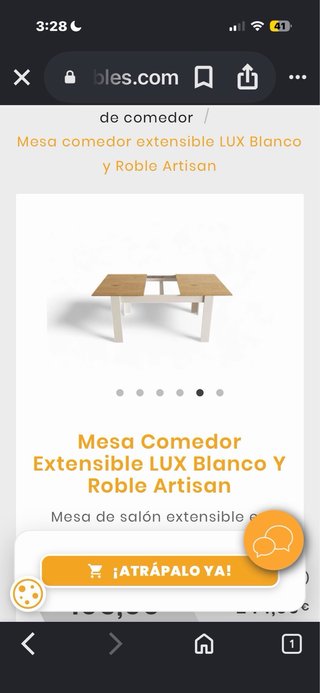 Conjunto mesa extensible y mesita elevable