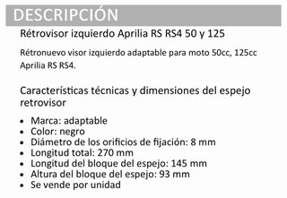 Retrovisores Aprilia RS Avispa