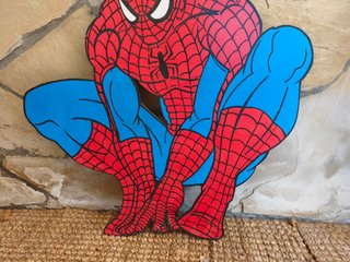 Figura Spiderman Madera Hecha a Mano 80cm de alta.