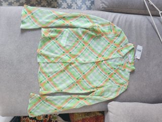 Camisa Mango cuadros verde y naranja Talla M