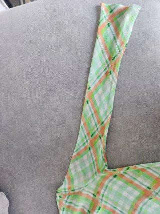 Camisa Mango cuadros verde y naranja Talla M