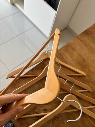 5 Perchas Madera Grandes - Impecables!