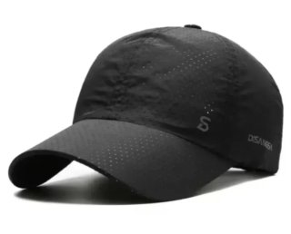 Gorra deportiva negra transpirable