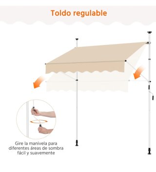 Toldo Retráctil Desmontable Beige