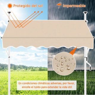 Toldo Retráctil Desmontable Beige