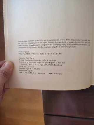 Libro El poblamiento paleolítico de Europa