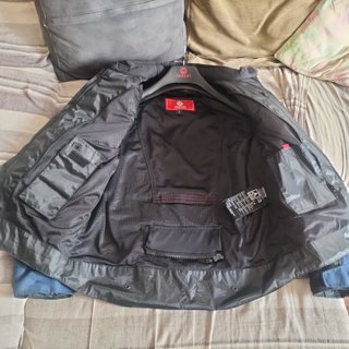 Chaqueta de moto azul y negra Talla L