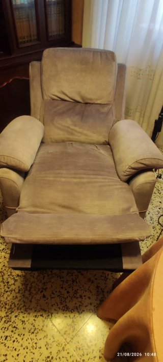 Sillón reclinable desenfundable tela beige