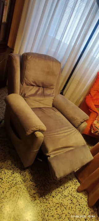Sillón reclinable desenfundable tela beige