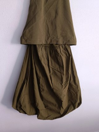 Vestido Zara Midi Globo Talla M Verde Oliva