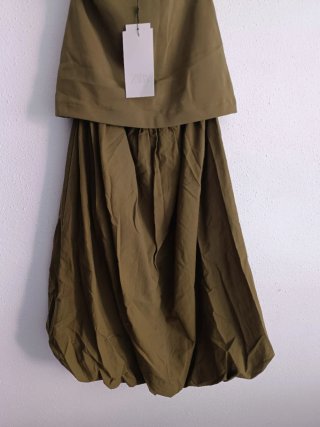 Vestido Zara Midi Globo Talla M Verde Oliva