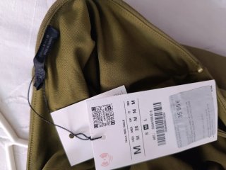 Vestido Zara Midi Globo Talla M Verde Oliva