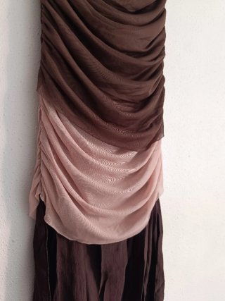 Vestido Zara Bandeau Midi Marrón Talla S