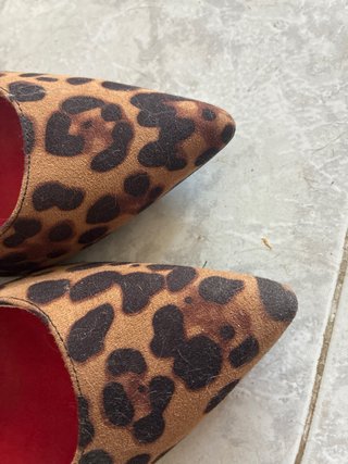 Zapatos de tacón azul y leopardos talla 39
