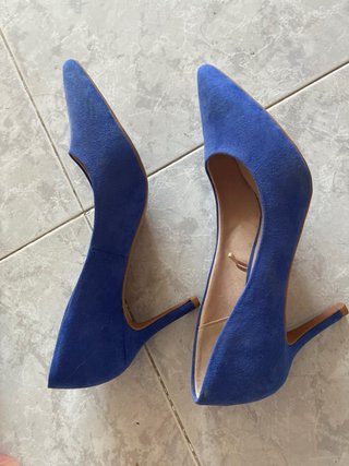 Zapatos de tacón azul y leopardos talla 39