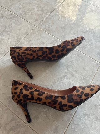 Zapatos de tacón azul y leopardos talla 39