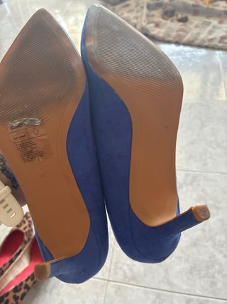 Zapatos de tacón azul y leopardos talla 39