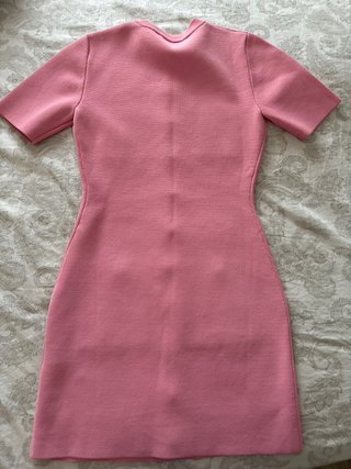 Vestido Zara Rosa Botones Bolsillos