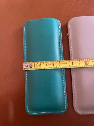 Funda Piel Gafas Lectura Beige y Verde