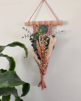 Tapiz 16x40cms Macramé con Flores Secas
