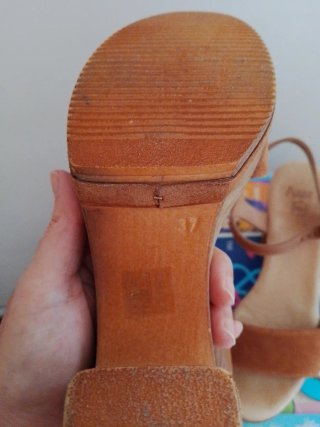 Sandalias cuña beige/marrón Talla 37