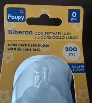 Biberon Poupy 300ml Silicone Collo Largo  2 pezzi