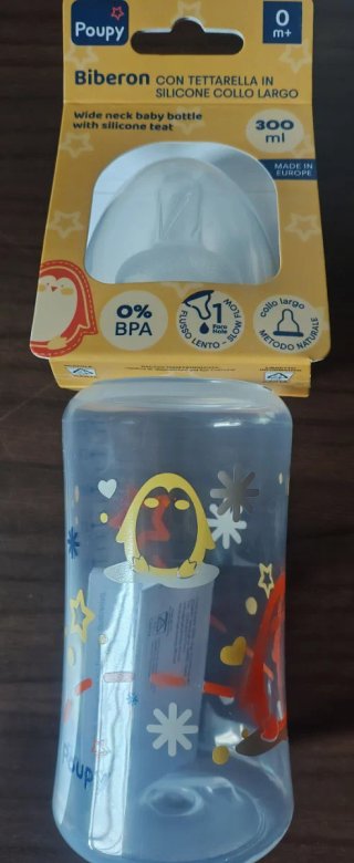 Biberon Poupy 300ml Silicone Collo Largo  2 pezzi