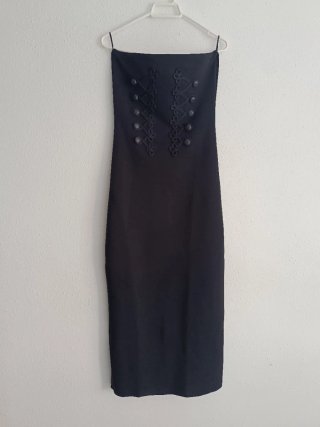 Vestido Zara stretch Alamares Talla S Negro