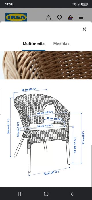 2 Sillas Ratán Agen Ikea