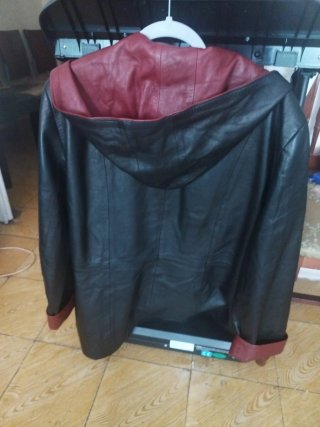 Chaquetón de Piel ALJI PIEL Talla 52 Rojo/Negro