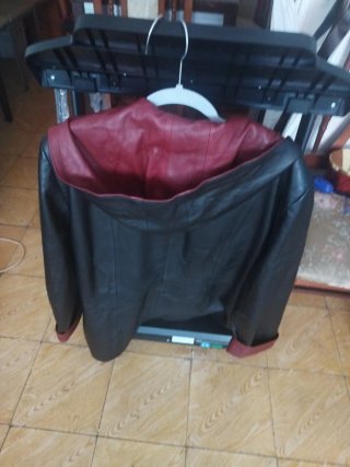 Chaquetón de Piel ALJI PIEL Talla 52 Rojo/Negro
