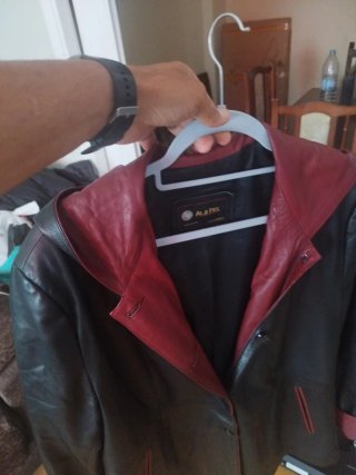 Chaquetón de Piel ALJI PIEL Talla 52 Rojo/Negro